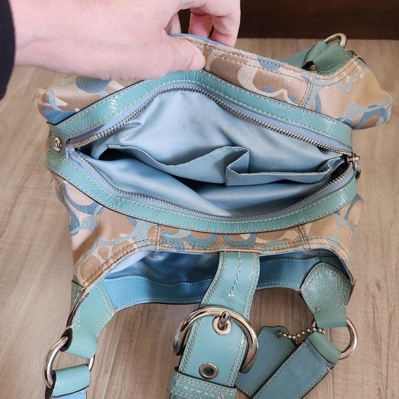 Coach Soho Lynn Signature Optic Shoulder Bag Hobo - Picture 11 of 13